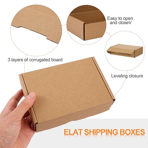 Qilery 100 Pcs Shipping Boxes Cardboard Gift Corrugated Cardboard Brown Boxes Mailer Packaging for Mailing Small Business ...