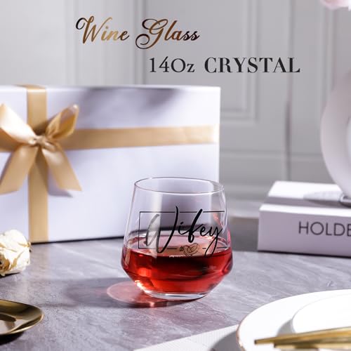 JOVGANK Wedding Gifts for Couples 2026, Bridal Shower Gifts, His and Hers Glass, Mr and Mrs Shot Glass, Hubby and Wifey Gi...