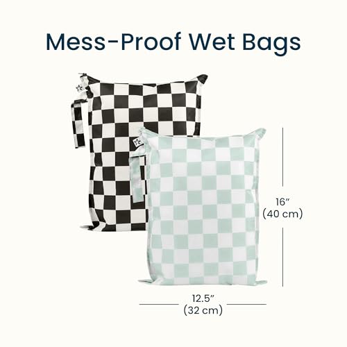Tiny Twinkle Mess Proof Wet Bags | 2-Pack Reusable Waterproof Wet Bags for Swimsuits | Baby Clothes | Travel & Diaper Bag...