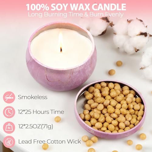 Gifts for Women,12 Pack Scented Candles Gift Set, 300 Hour Long Lasting Soy Wax Candles for Home Scented, Aromatherapy Can...