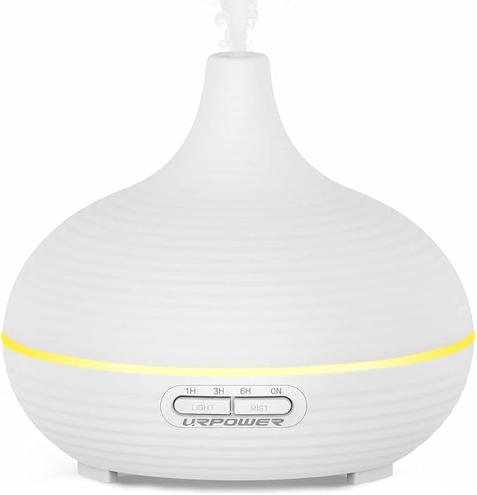 URPOWER 300ml Sleep Diffuser for Bedroom, All-Night Essential Oil Diffuser, Quiet Ultrasonic Cool Mist, Auto-Off & Timer, ...