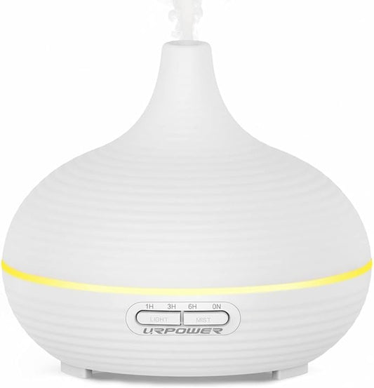 URPOWER 300ml Sleep Diffuser for Bedroom, All-Night Essential Oil Diffuser, Quiet Ultrasonic Cool Mist, Auto-Off & Timer, ...