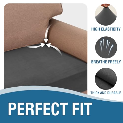 H.VERSAILTEX Fleece Couch Cushion Covers Stretch Couch Covers for 3 Cushion Couch Sofa Thick and Soft Couch Covers Washabl...