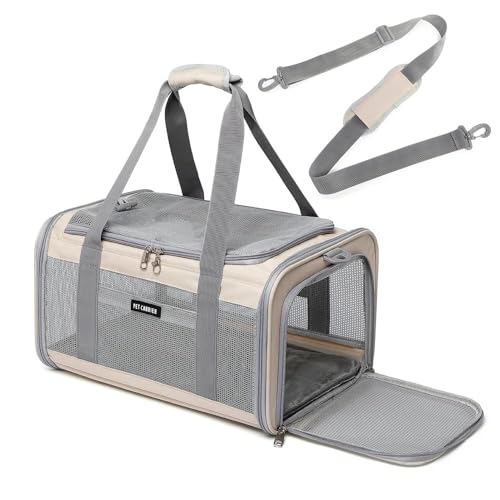 Ioview Airline Approved Pet Carrier for Cats and Small Dogs, Breathable and Collapsible Design, Portable Travel Bag for Be...