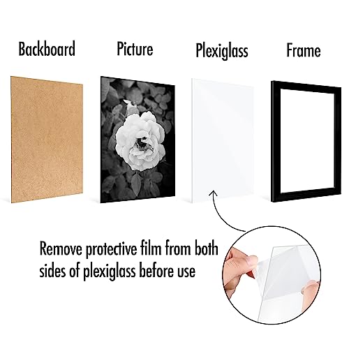 Americanflat 6x8 Picture Frame with Polished Plexiglass - Set of 5 - Galleria Collection - Picture Frames for Tabletop and...