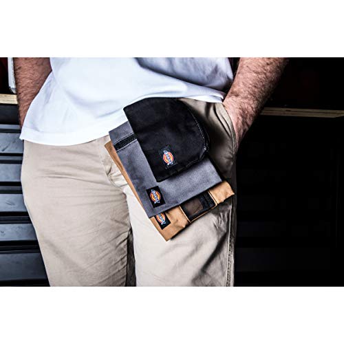 Dickies Set of 3 Small Canvas Utility Pouches, Zippered, for Organizing Small Tools and Fasteners, Grey/Tan/Black