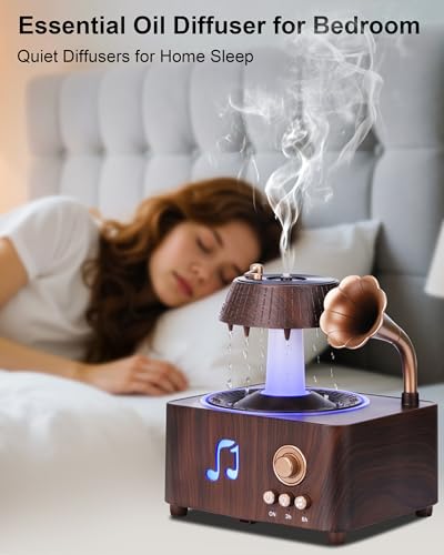 Kaaeiccr Essential Oil Diffuser, Humidifiers For Bedroom, 250ml Cool Mist Rain Diffuser, 7 Colors LED Ambient Light & Auto...