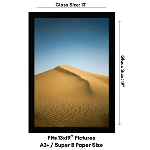 Americanflat 13x19 Picture Frame with Shatter-Resistant Glass - Signature Collection - Gallery-Style Frames Made of Engine...