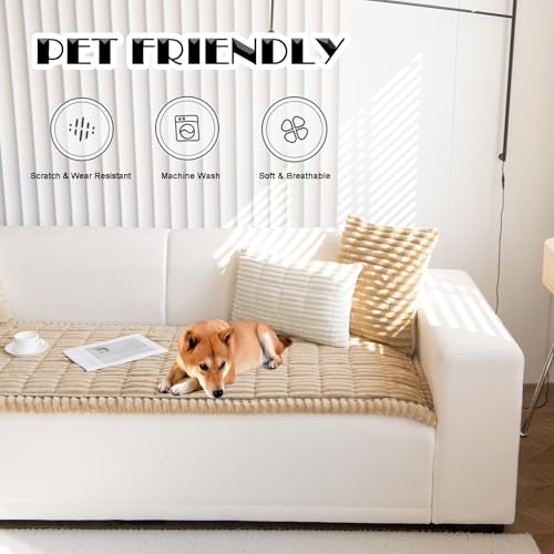ZQFFB Pet Couch Cover Dogs Washable Non-Slip Couch Protector Pet Friendly Dog Mat for Couches and Sofas