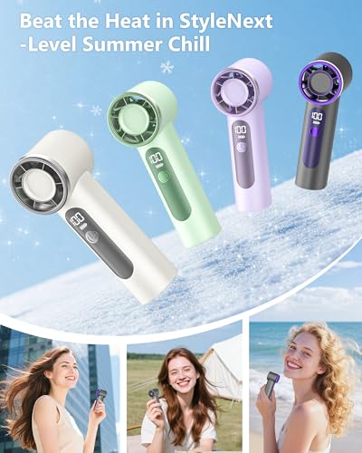 AGEYOU Portable Handheld Fan,4000mAh Rechargeable Turbo Personal Mini Fan,Pocket Design for Travel,Concerts,Sports Games,C...
