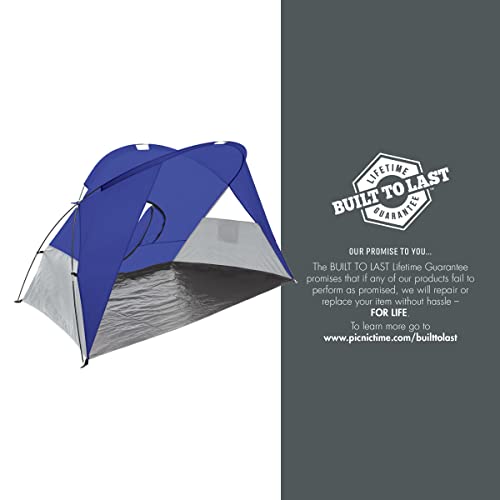 PICNIC TIME Cove Portable Beach Tent, Fully-Assembled Pop Up Tent, Beach Shade and Sun Shelter, Instant Outdoor Shade with...