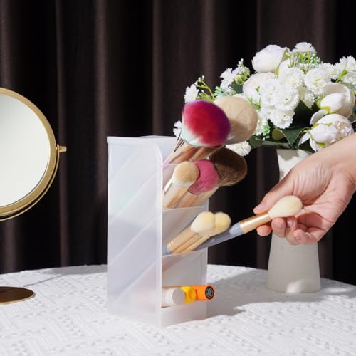 NiHome Plastic Cosmetic Display Case, Vertical & Horizontal Multi-Purpose Storage, Space-Saving Vanity or Bathroom Counter...