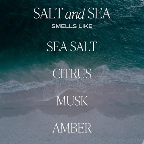 Sweet Water Decor Salt and Sea Patterned Candle – Soy Candles with Sea Salt, Citrus, Musk, Amber Aroma– 40 Hour Burn – 9oz...