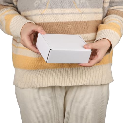 PHAREGE 6x4x2 Inch Shipping Boxes 50 Pack White, Tab Lock Tuck Top Mailer Boxes for Packaging Small Business, Cardboard Gi...