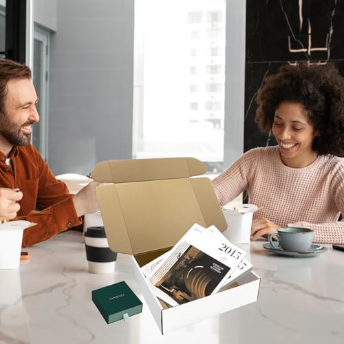 11x9.6x3 Inches White Shipping Boxes Set of 25，Cardboard Boxes Recyclable Corrugated Boxes Mailers for Small Business, Tra...