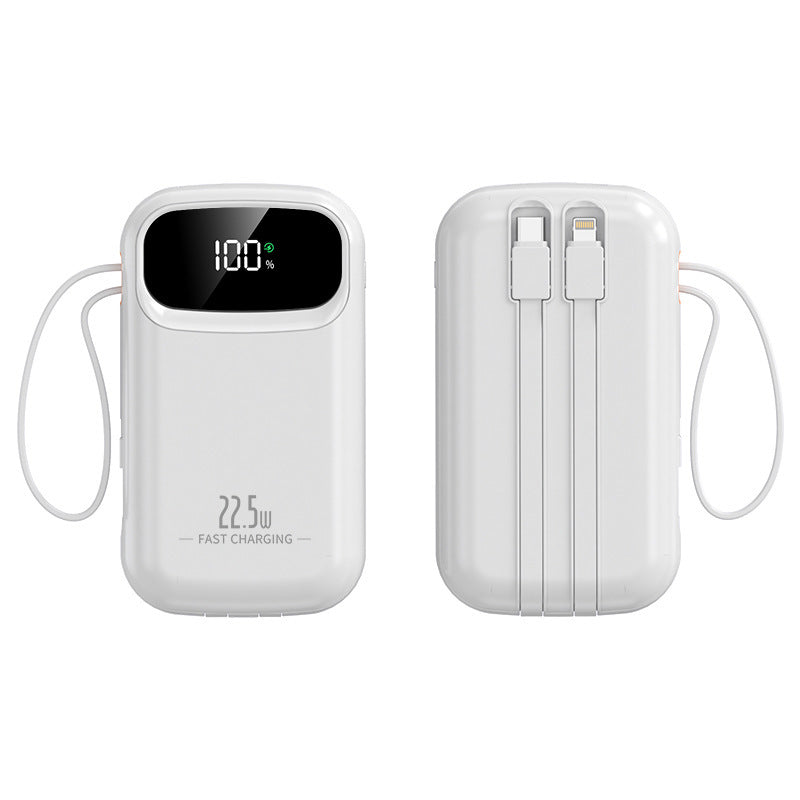 Mini Fast-charging Power Bank With Built-in Cable