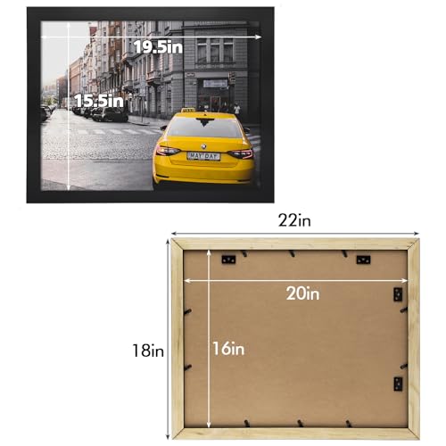 Golden State Art 16x20 Wood Picture Frame with Real Glass and 1.25'' Wide (Black)