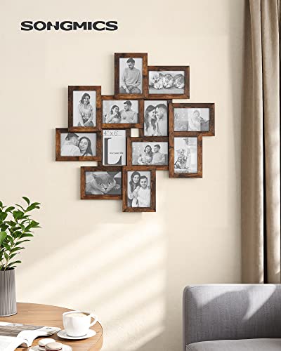SONGMICS 4x6 Picture Frames Collage Wall Decor, 12-Pack Photo Collage Frame, Multi Picture Frame Set with Glass Front, Ass...