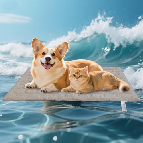 UIQELYS Dog Cooling Mat, Breathable Cooling Mat for Dogs Q-MAX>0.4 Pet Blanket, Washable Cooling Pad for Dogs & Cats, Summ...