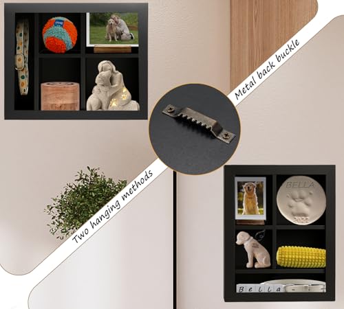 Sofunii Pet Memorial Shadow Box with Shelves,12 * 16 Inch Deep Memory Display Case,Personalized Keepsake Frame for Dog & C...