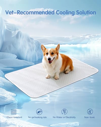 TIMSUNBER Dog Cooling Mat - Instant Cooling Pet Bed for Dogs & Cats, 6-12°F Drop, Non-Toxic & Machine Washable, Anti-Slip ...
