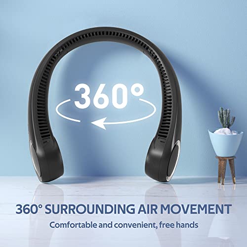 Portable Neck Fan, Hands Free Bladeless, 360° Cooling Personal Fan,Wearable Quiet Fan for Outdoor Indoor, Birthday Gifts f...