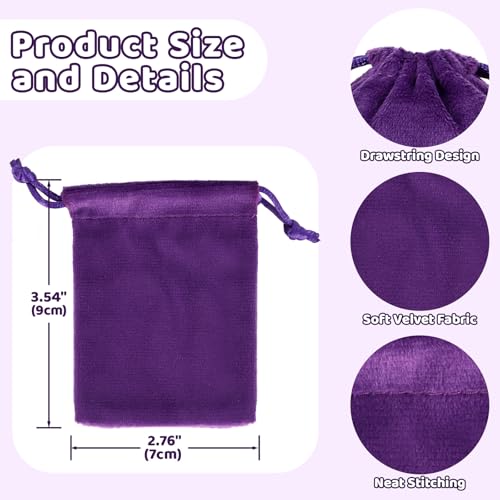Tapleap Velvet Jewelry Bags with Drawstring, Small Coin Purse, Dice Pouch for Wrapping Easter, Wedding Party and Bridal Sh...