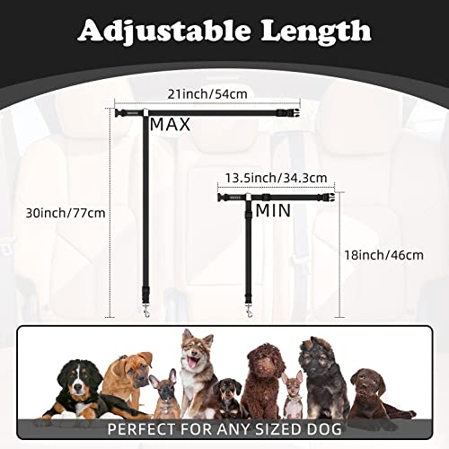 BWOGUE 2 Packs Dog Cat Safety Seat Belt Strap Car Headrest Restraint Adjustable Nylon Fabric Dog Restraints Vehicle Seatbe...