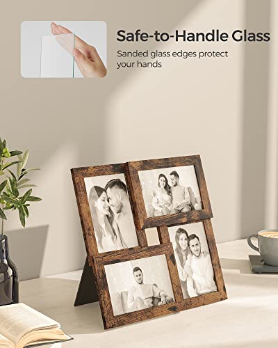 SONGMICS Collage Picture Frames, 4x6 for Wall Decor, Multi Family Photo for Gallery Decor, Hanging Display, Set of 4, Rust...