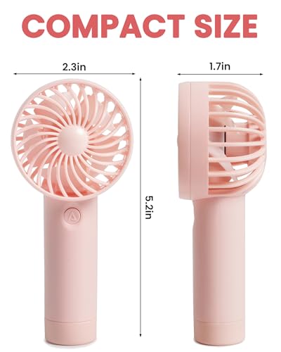 Aeergured 6 Pcs Mini Handheld Fan Bulk, 3 Speed Portable Personal USB Rechargeable Fan, Battery Operated Small Pocket Eyel...