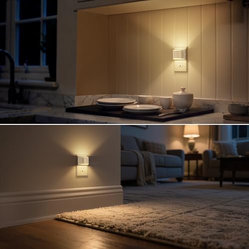 DORESshop LED Night Light[2 Pack], Night Lights Plug into Wall, 3 Level Brightness Adjustable Plug in Night Light, Dusk to...