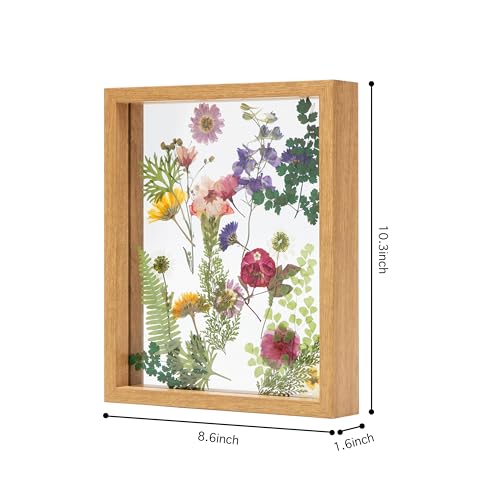 Twodays Birth Flower Mother's Day Craft Kit for Mom/Grandma - 33 Real Pressed Flowers Art DIY Set, With 8x10 Double Glass ...