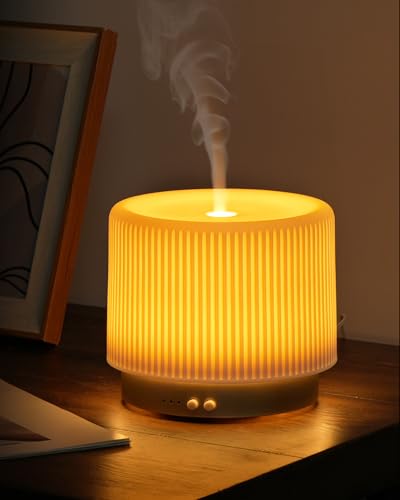 Essential Oil Diffuser -280ml Ceramic Diffuser for Large Room&Commercial Use, 2.4MHz Cool Mist Humidifier & Independent De...