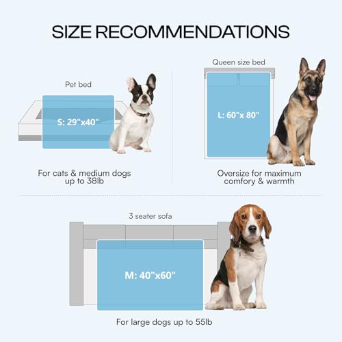 Luciphia Premium Cooling Dog Blanket for Small Medium Dogs Q-max>0.4 Washable Self-Cooling Cat Pet Mat Puppy Breathble Cal...