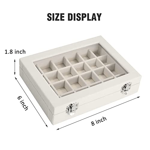 Vicoter Velvet Jewelry Box 24 Grid Jewelry Ring Display Organiser Box Tray Holder Earrings Storage Case for Girls Wife Mom...
