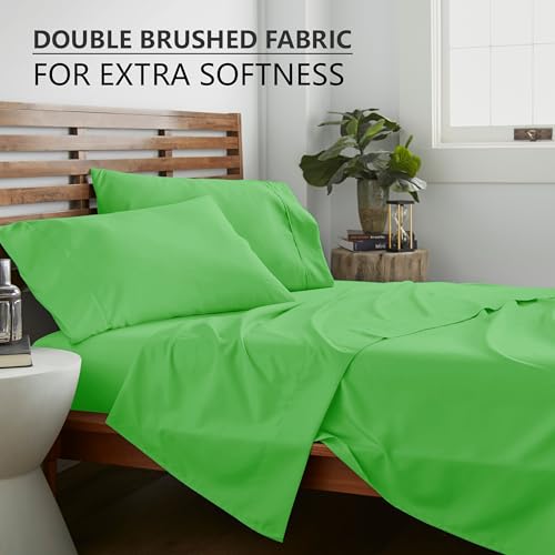 American Home Collection Twin XL Sheet Set - Ultra-Soft Microfiber 15-Inch Deep Pocket - College Dorm Bed Sheets, Wrinkle ...