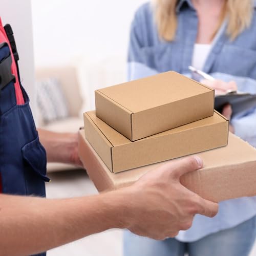 Wowxyz Shipping Boxes 9x6x2" 25 Pack - Brown Corrugated Cardboard Mailing Box for Small Business, Kraft Medium Literature ...