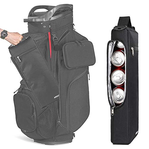 AROUY Golf Cooler Bag - Accessories for Men, Small Soft Insulated Beer Cooler Holds 6 Pack of Cans or Two Wine Bottles, Sp...
