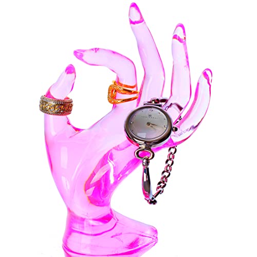 HOMEGOAL Ring Holder, Pink Room Decor, Hand Jewelry Display Holder, Danish Pastel Room Decor, Preppy Decor, Mannequin Han...