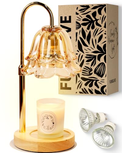 Flower Candle Warmer Lamp with Timer Dimmable, Mothers Day Birthday Gifts for Women Mom, Candle Warming Light Height Adjus...