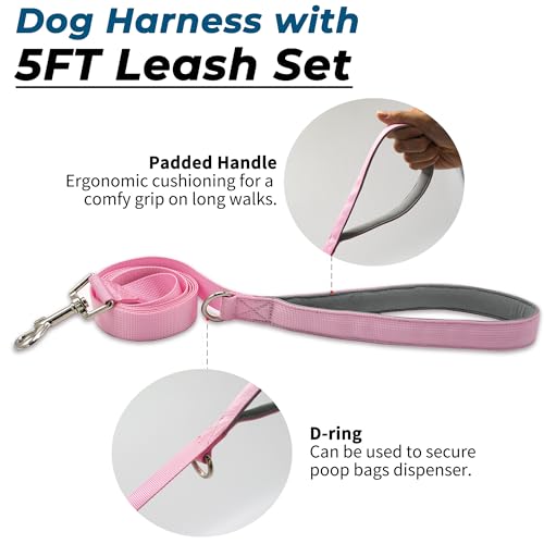 Wuffley Escape Proof Dog Harness and Leash Set, Lightweight Dog Harness with Lift and Assist Handle, No Pull Reflective Pe...