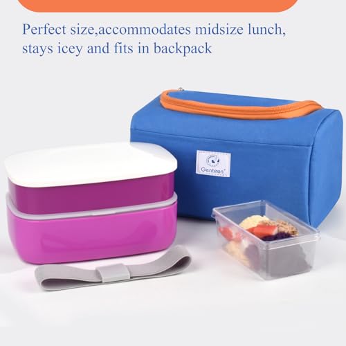 Genteen Lunch Bag Kids,Small Cooler Bag with Ice Packs,Freezable Lunch Bag/Snack Bag,Insulated Bag Reusable, with Zip Clos...