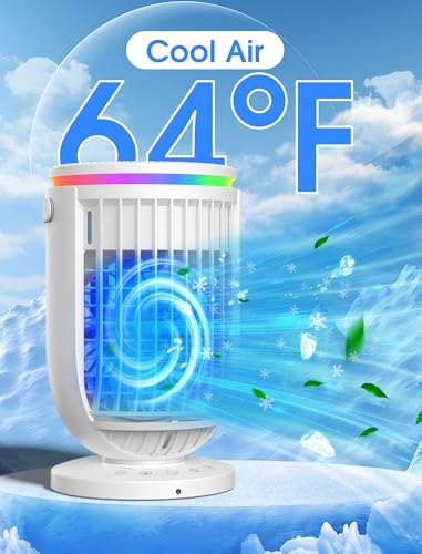 AI Portable Air Conditioners Fan with 120° Rotating Function,Personal Evaporative Mini Air Conditioners,Portable AC Unit A...