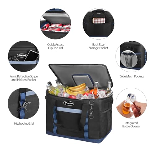 Maelstrom Collapsible Soft Cooler Bag,35/55/75 Cans Beach Cooler with Flip Top Lid, Ice Chest, Leakproof & Portable for Be...