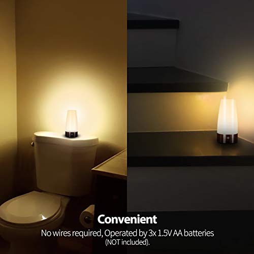 Betus Motion Sensor Night Light, Battery Operated Lamp with 2 Sensored Modes - Retro Bedside Table Desk Lamp with Soft Amb...