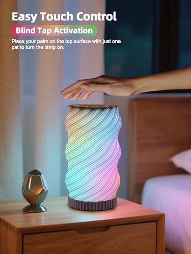 Touch Bedside Lamp with Sound Machine for Adults, Dimmable Night Light for Bedroom, 3-in-1 Bluetooth Speaker & White Noise...