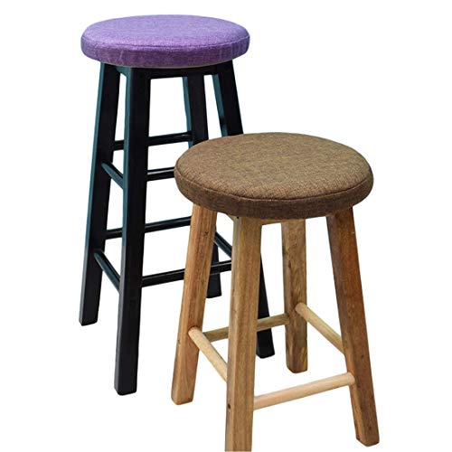 Levoberg Round bar Stool Covers Linen Sponge bar Stool Cushions Round Chair seat slipcovers 13inch/33cm ＃2