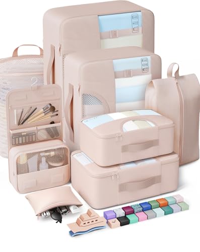 Veken 8 Set Packing Cubes, Cruise Ship Travel Essentials Accessories for Beach Vacation, Personalized Gifts for Women Mom ...