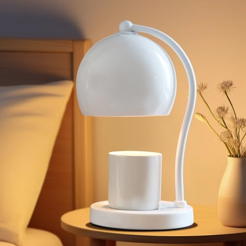 LunaForest Ceramic Candle Warmer Lamp with Timer Dimmer Fit for Candle Jars, Modern Design with 2 Bulbs, House Warming Gif...