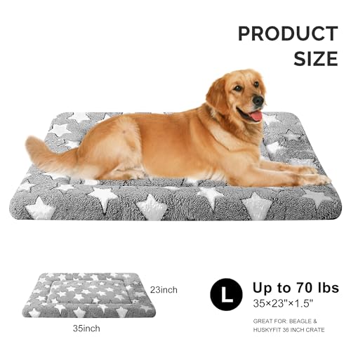 Fogkiss Dog Bed Mat, Reversible Crate Pad & Durable Dog Bed - Machine Washable Kennel Mat with Ultra Soft for Large Dogs (...